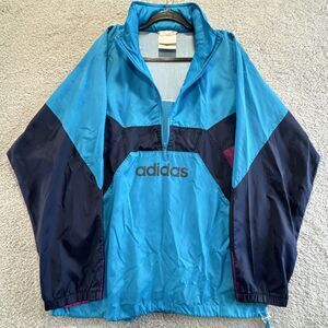 Adidas Trefoil Logo Windbreaker Jacket Large VTG 80s Rare 1/2 Zip Up Colorblock
